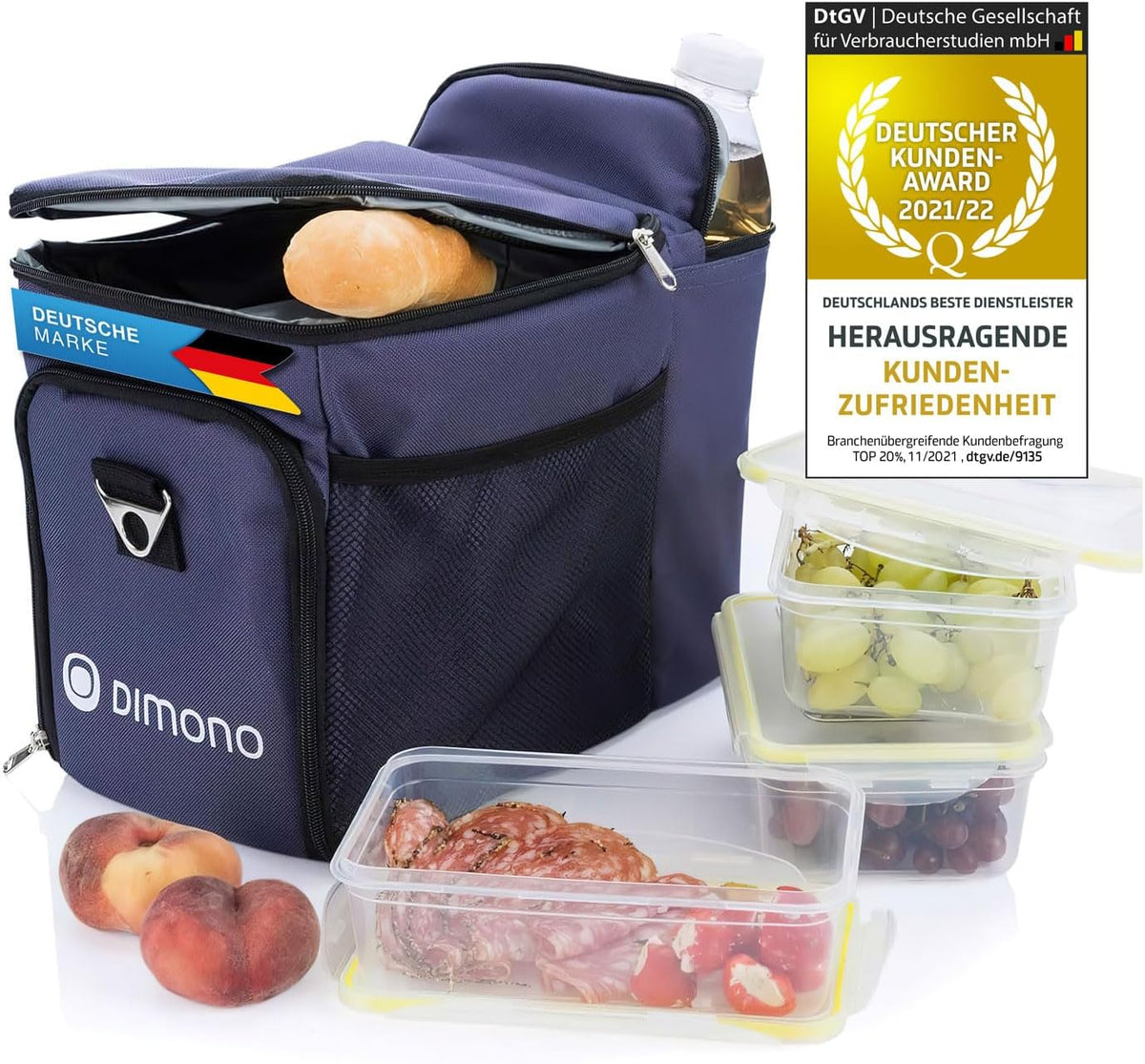 Dimono Kühltasche 15L Set inkl. 3 Frischhaltedosen #Farbe_Blau