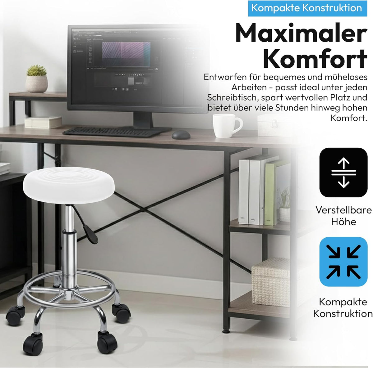 Rollhocker #Farbe_Weiß