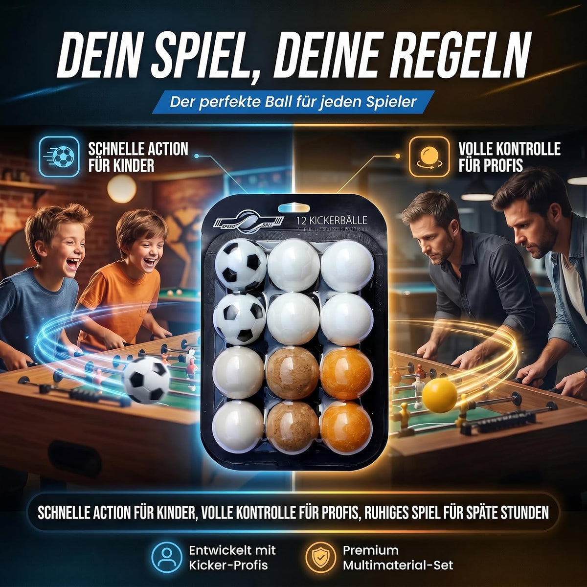 12er Set Profi Kickerbälle - 35mm Tischfußball-Bälle für Kickertische #Anzahl_12
