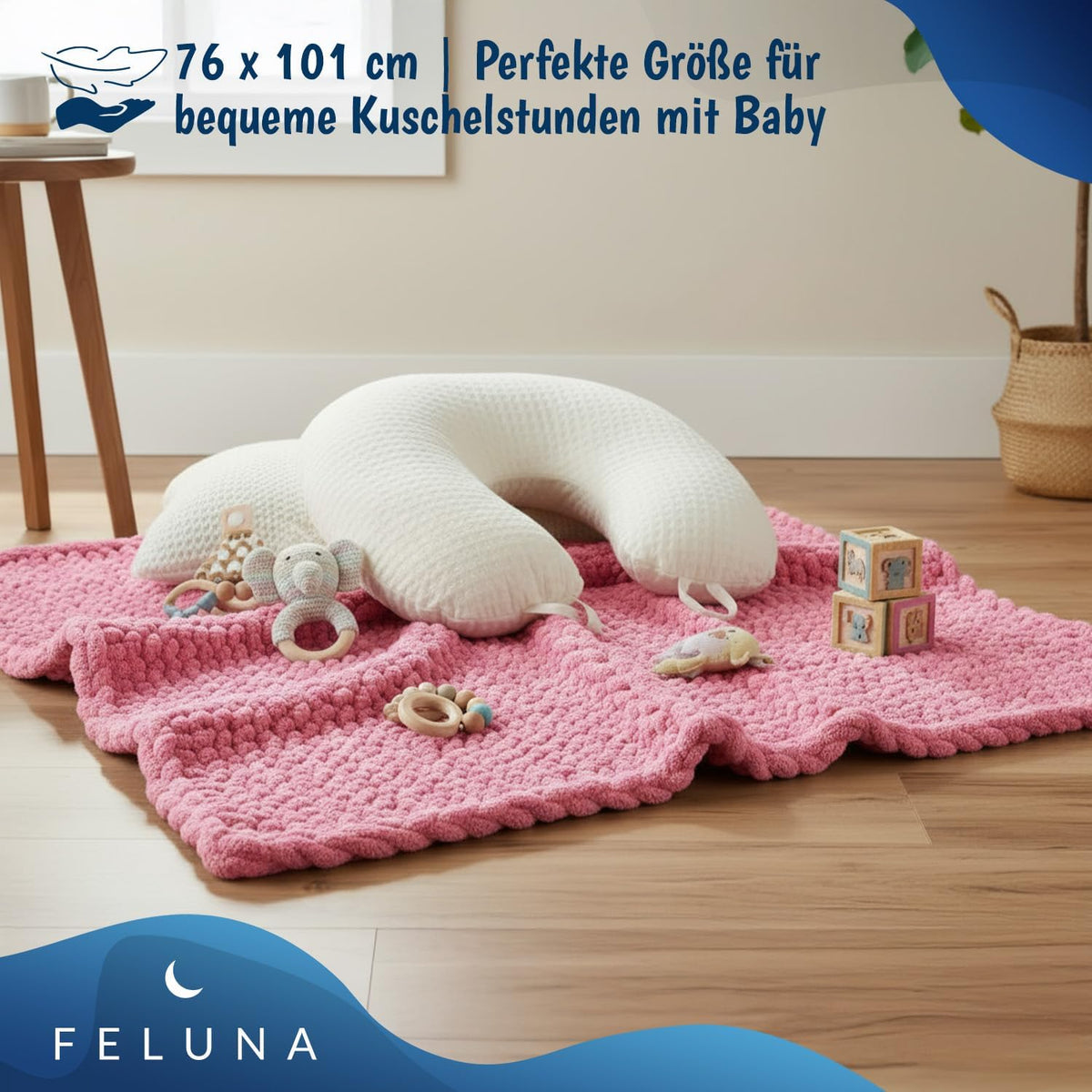 Feluna Grobstrickdecke Pink #Farbe_Pink