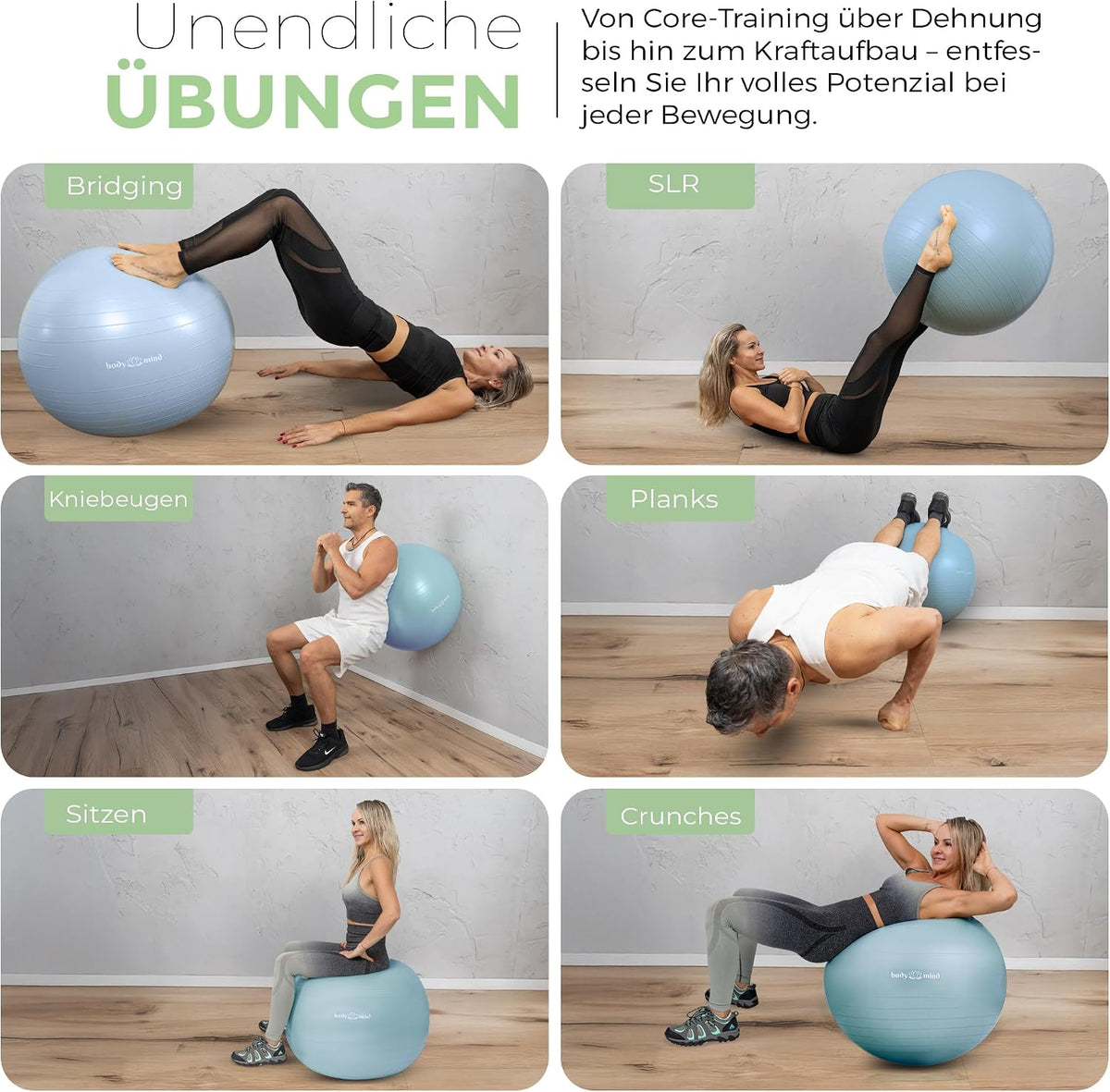 Body & Mind Gymnastikball Blau Detailbild #Farbe_Blau