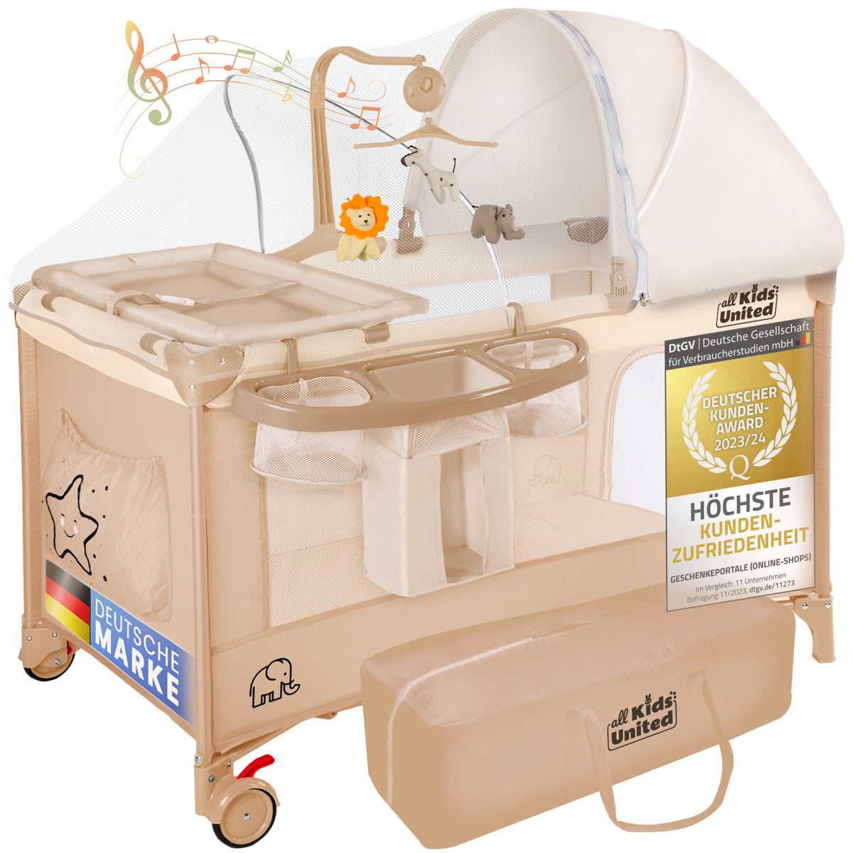 Baby-Reisebett Beige #Farbe_Beige