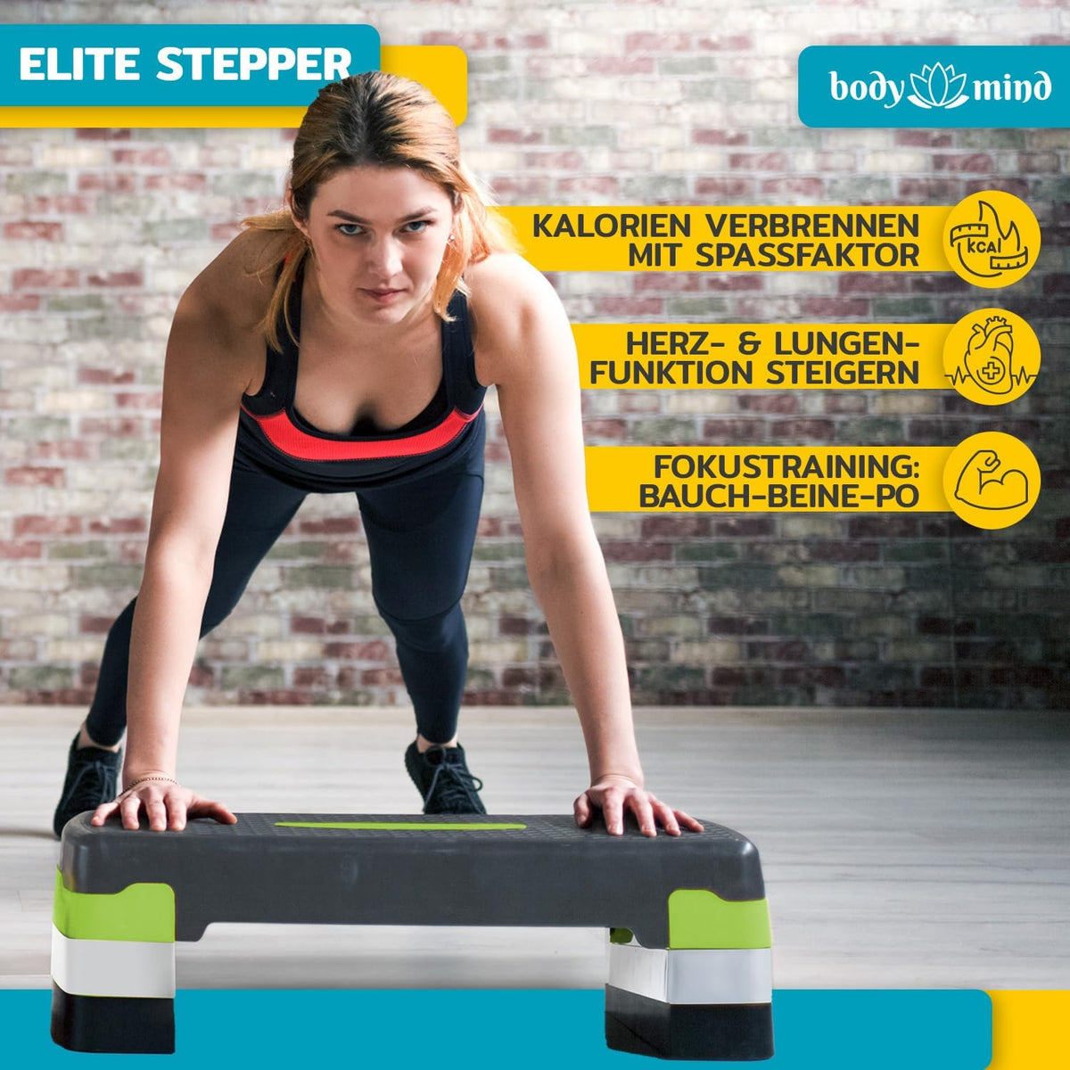 body & mind Aerobic Stepper – höhenverstellbar in 3 Ausführungen