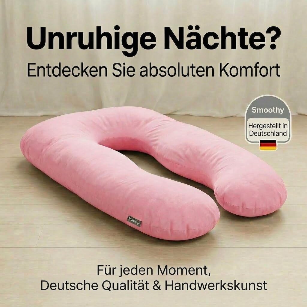 Schwangerschaftskissen & Seitenschläferkissen U-Form Stillkissen #Farbe_Pink