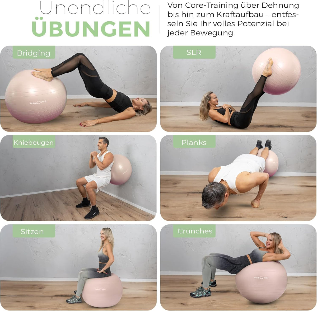 Body & Mind Gymnastikball Rose Detailbild #Farbe_Rose