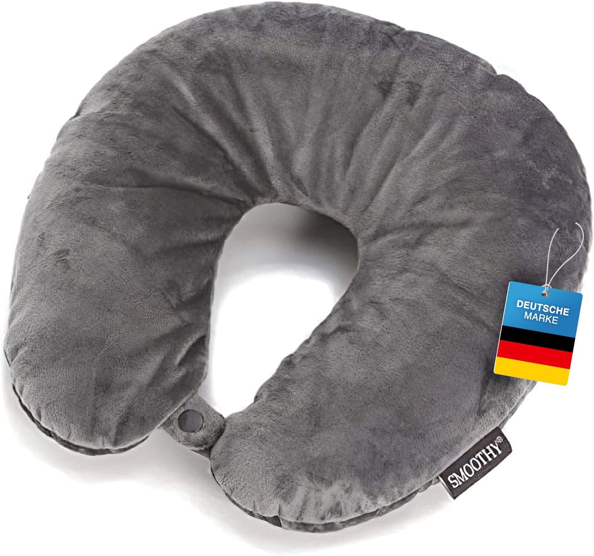 Smoothy Nackenkissen mit EPS-Perlen - Ergonomisches Reisekissen #Farbe_Grau