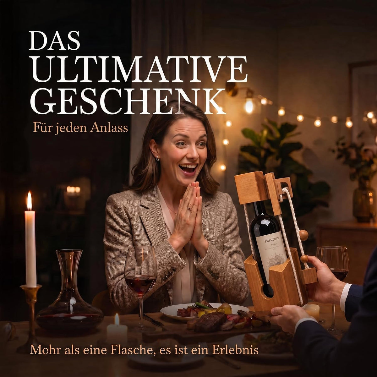 Flaschenpuzzle Holz - Flaschen-Tresor Geduldsspiel Geschenkk