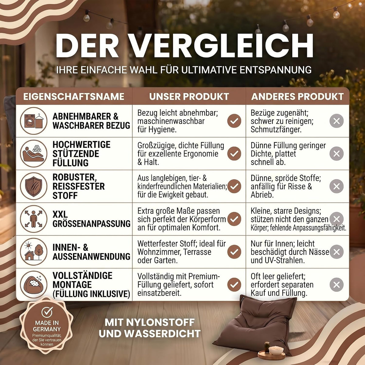 LazyBag XXL – archivierte doppelte Aufnahme (Braun) #Farbe_Archiv