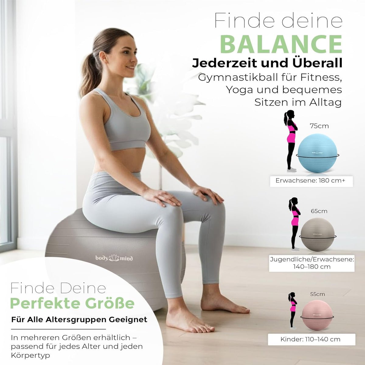 Gymnastikball Größenübersicht mehrerer Farben #ausschluss