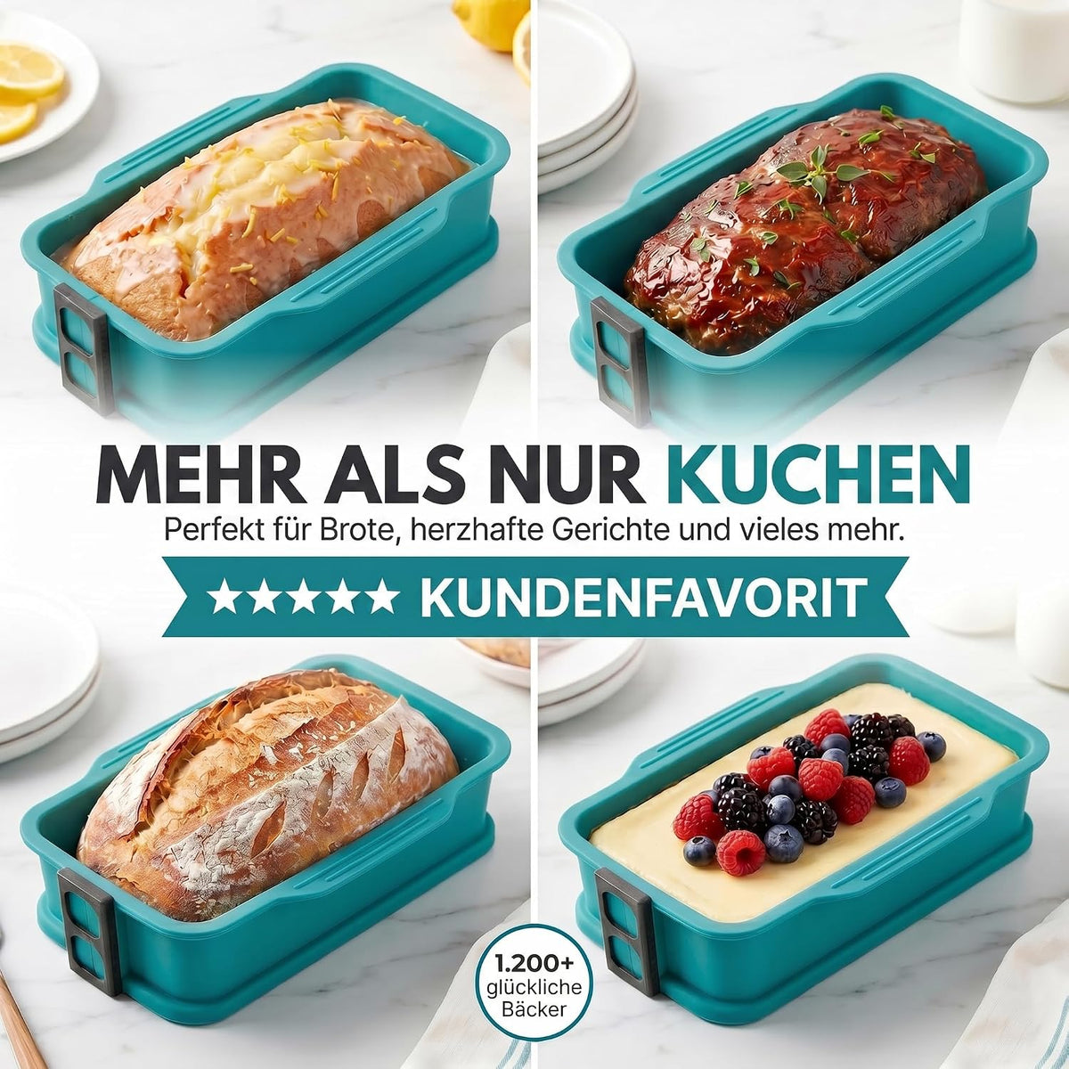Silikon-Springform 23cm mit Glasboden – Auslaufsicher & Antihaft #Farbe_Kastenform
