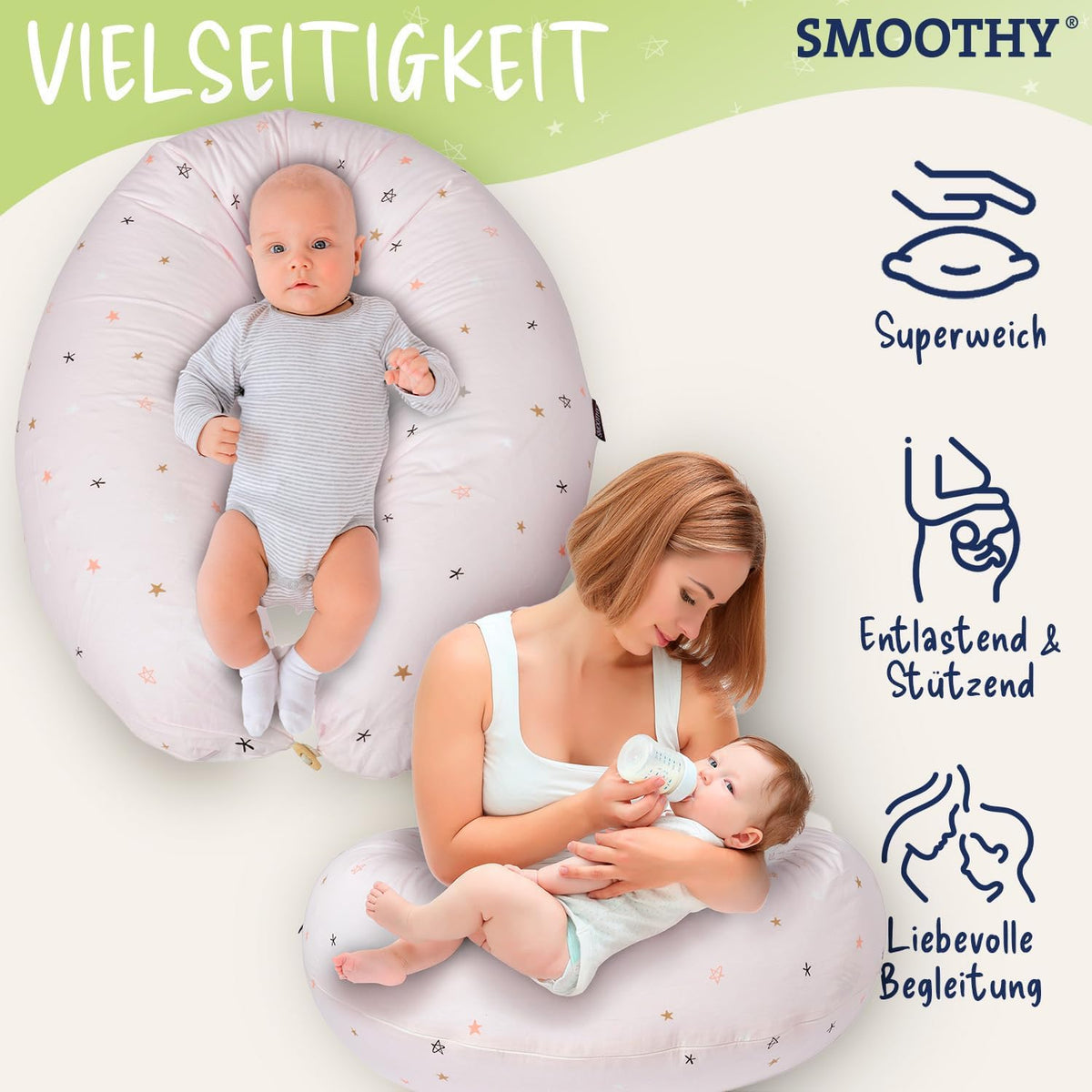 XXL Stillkissen & Schwangerschaftskissen für Seitenschläfer #Farbe_Pink