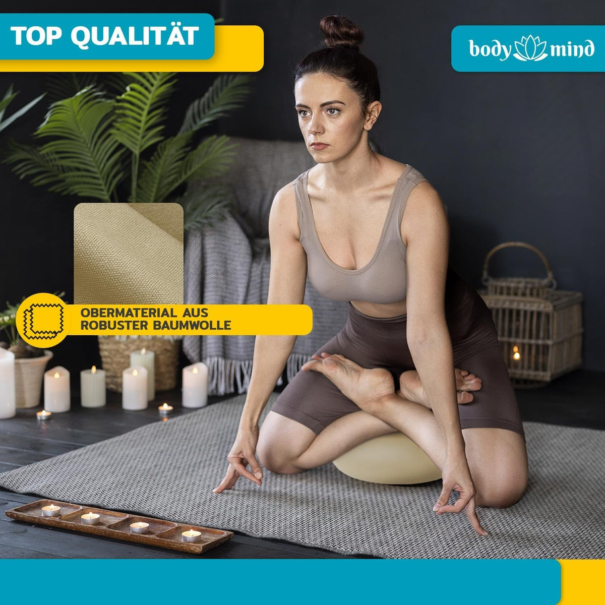 Yoga Meditationskissen - Ergonomisches Bodenkissen zur Entspannung #Farbe_Grau