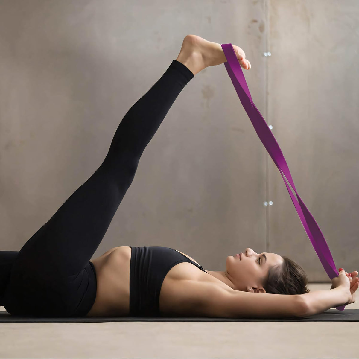 Yoga Gurt 250 cm mit Metall-D-Ring - Rutschfest & Langlebig #Farbe_Rot
