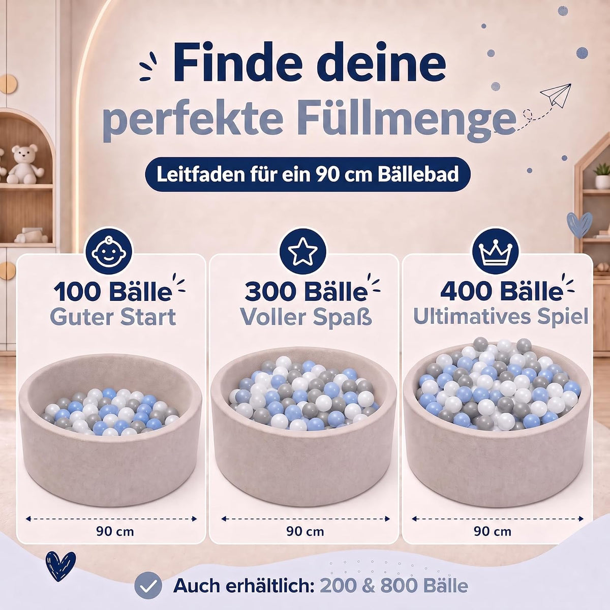 Bällebad-Bälle Grau/Weiß/Blau #Farbe_Grau/Weiß/Blau