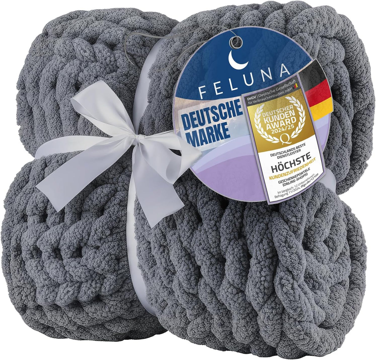 Feluna Grobstrickdecke Dunkelgrau #Farbe_Dunkelgrau