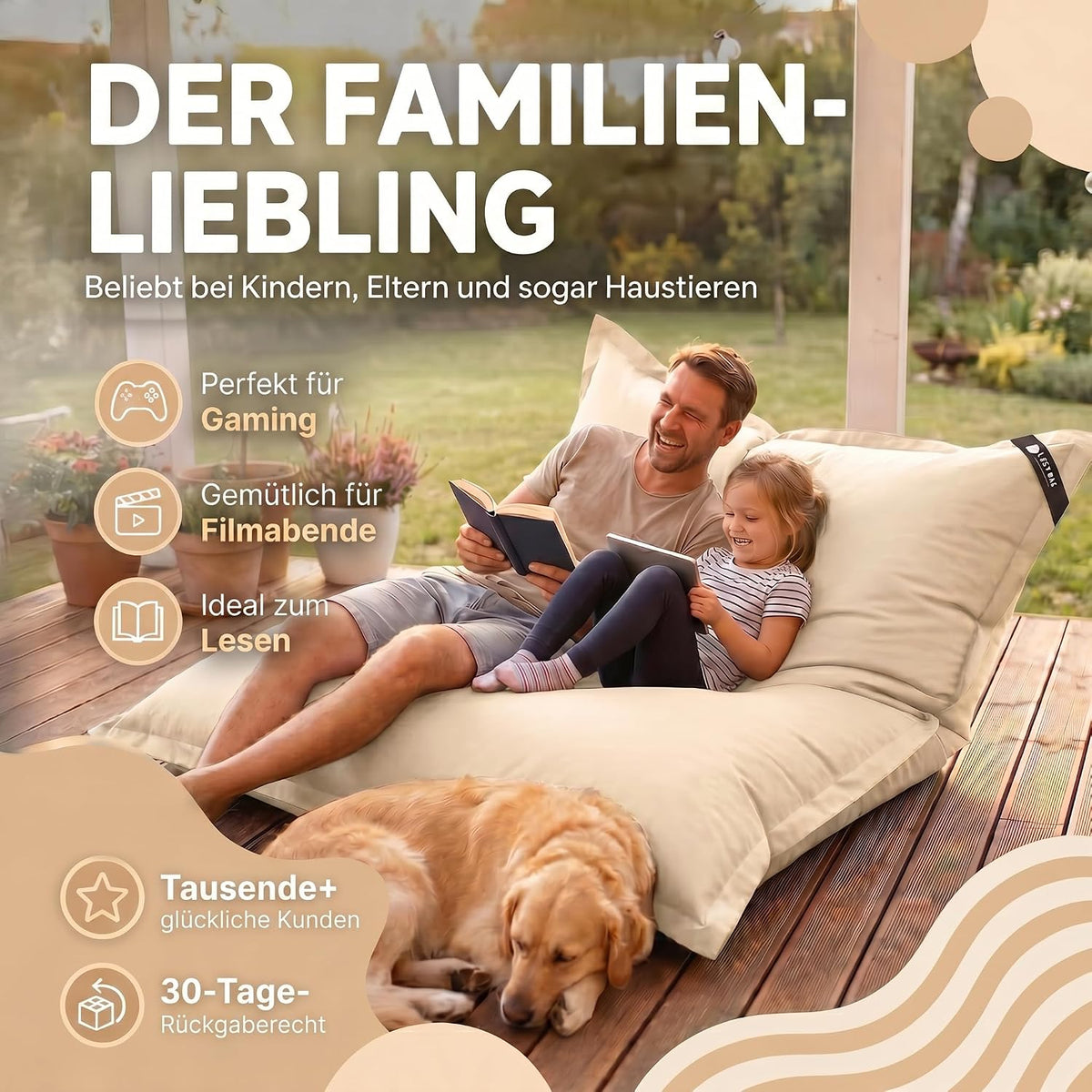 LazyBag XXL – archivierte doppelte Aufnahme (Beige) #Farbe_Archiv