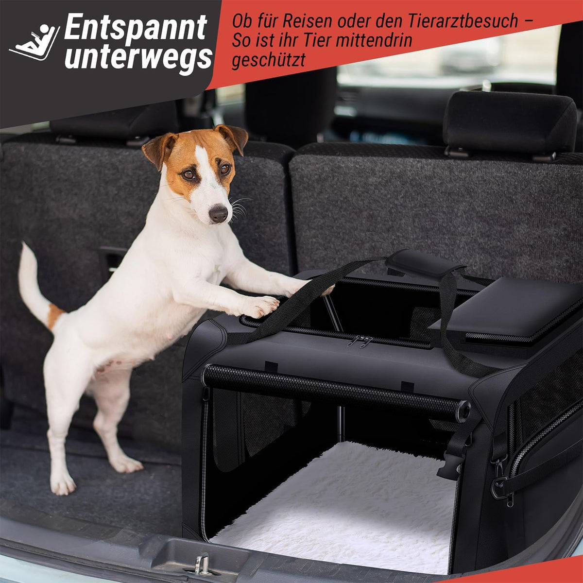 Faltbare Hundetransportbox Gr. L - Stabile Hundebox fürs Auto