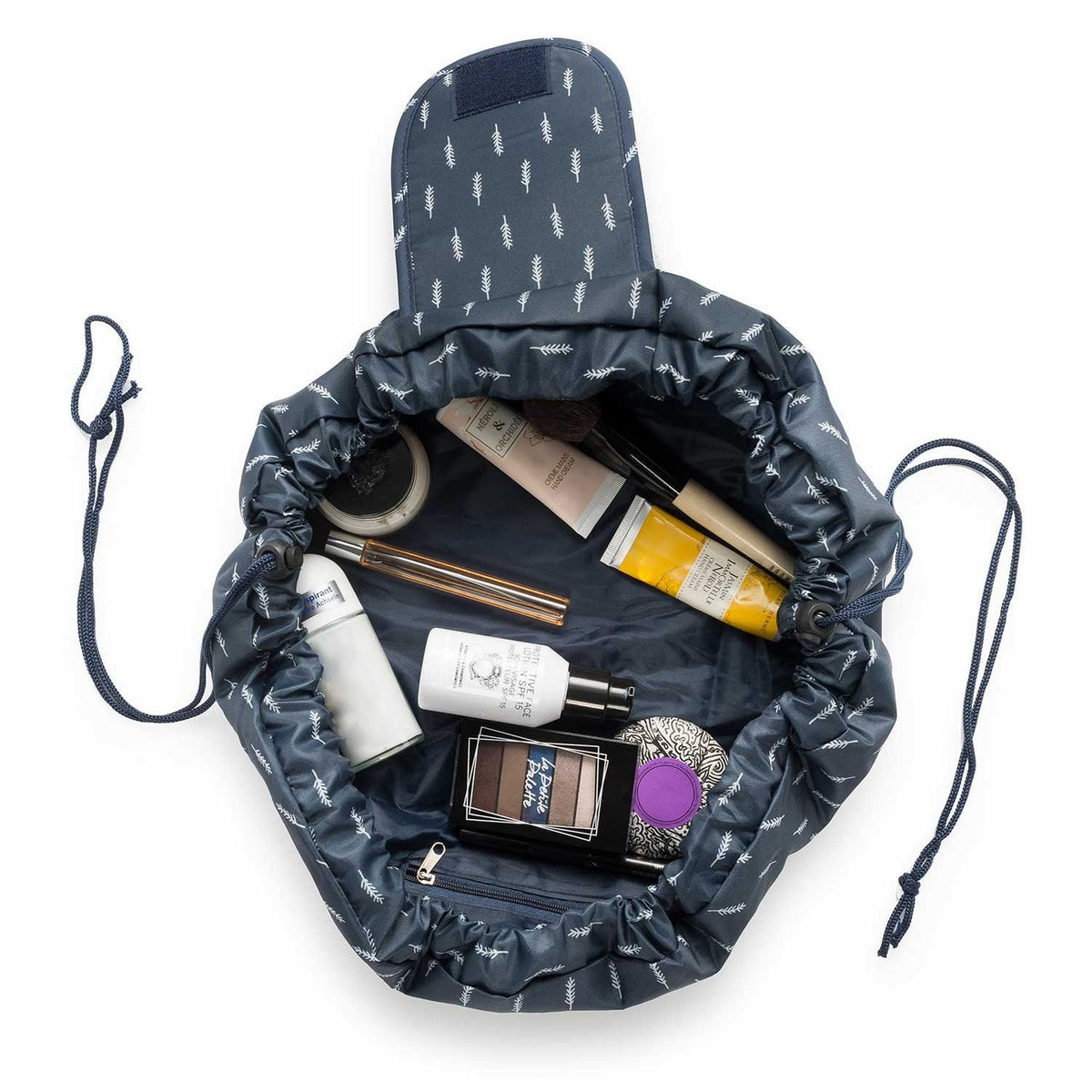 Quick Make-Up Tasche – Dunkelblau, Navy Federn – Bild 2 #Farbe_Dunkelblau