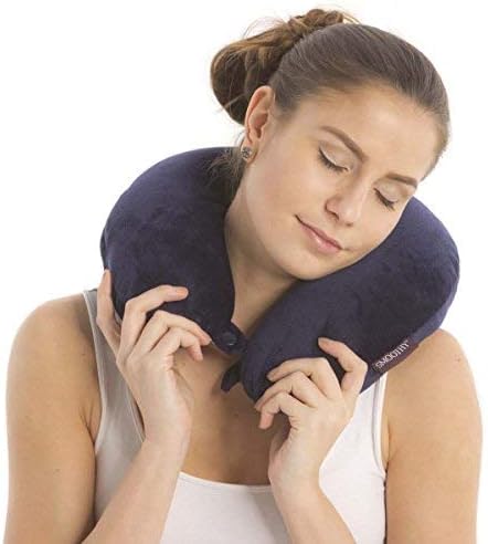 Smoothy Nackenkissen mit EPS-Perlen - Ergonomisches Reisekissen #Farbe_Blau
