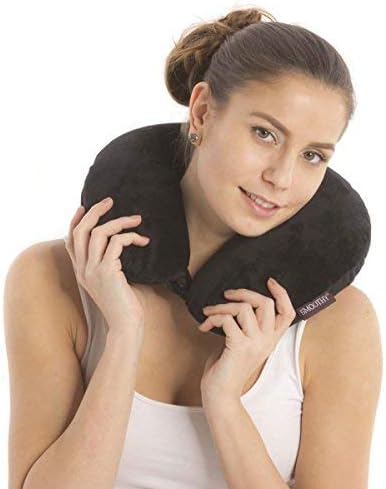 Smoothy Nackenkissen mit EPS-Perlen - Ergonomisches Reisekissen #Farbe_Schwarz