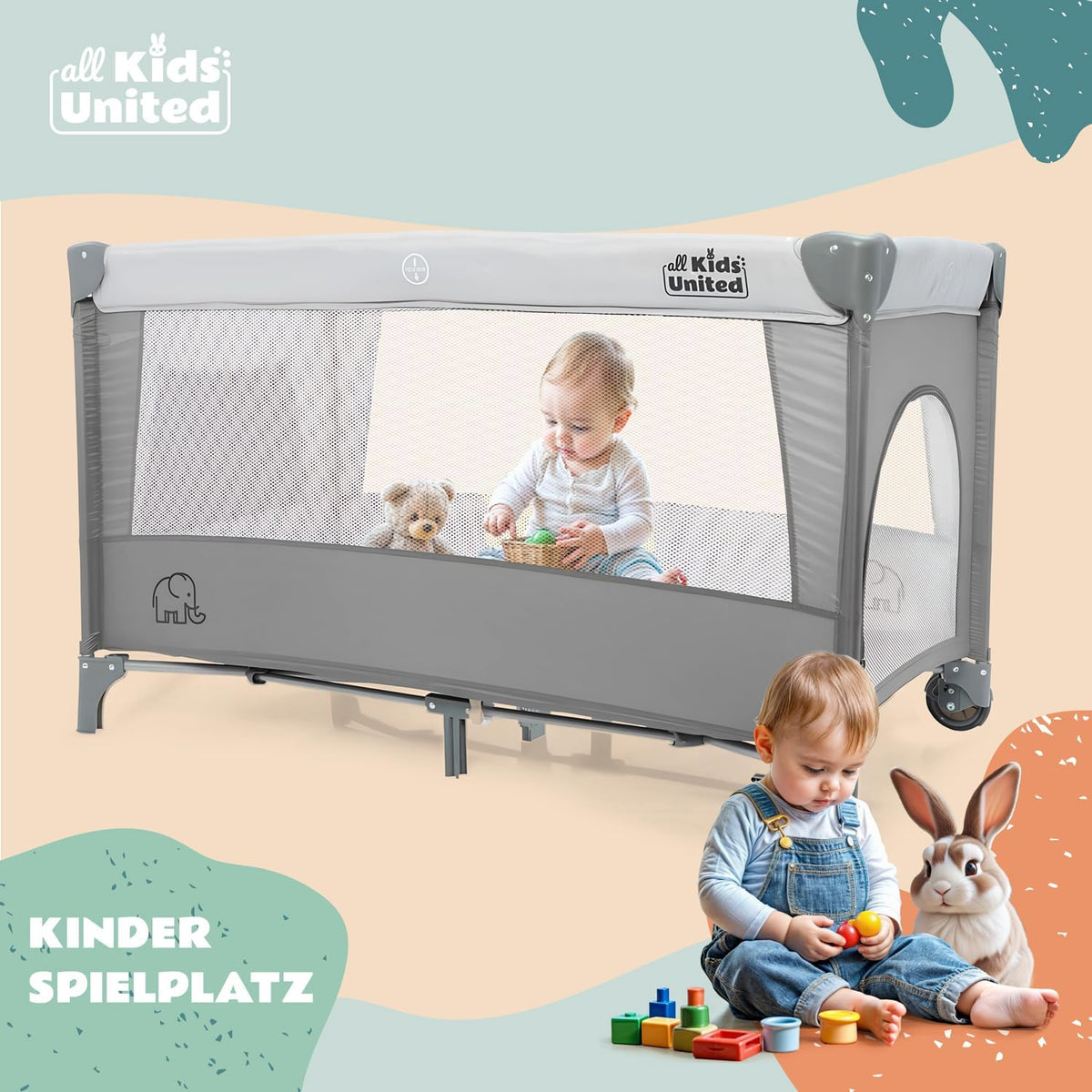 Baby-Reisebett Grau #Farbe_Grau