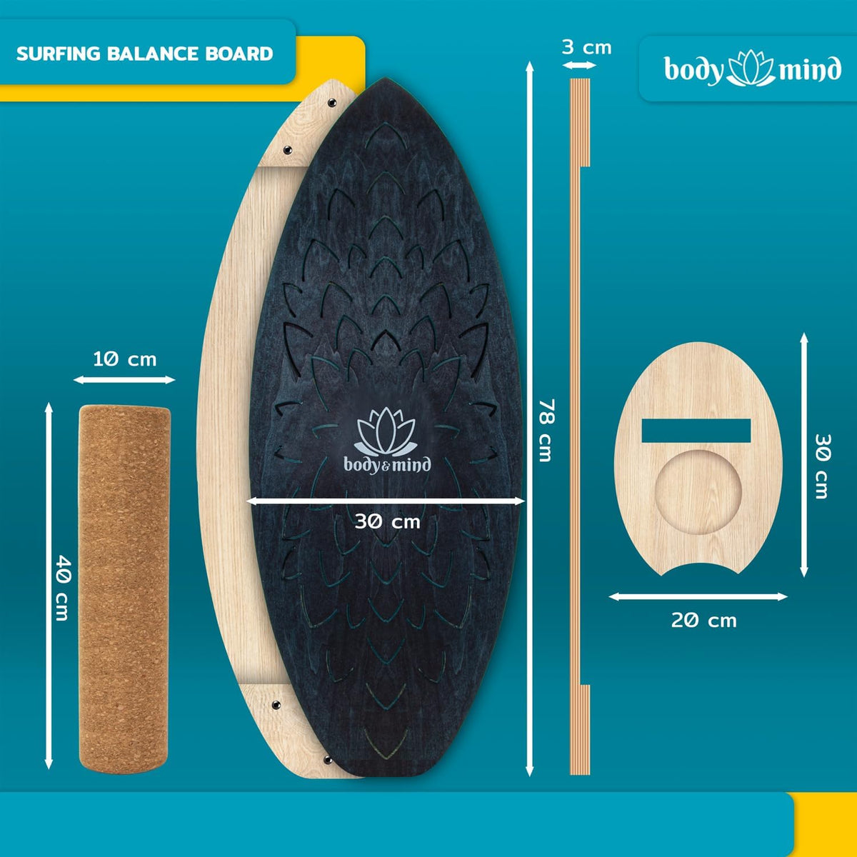 Balance-Board Surfbrett Light Waves Produktbild 11 #Farbe_Light Waves