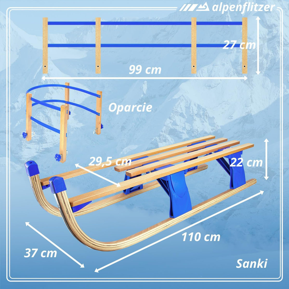 Alpenflitzer Deluxe mit Lehne Produktansicht 4 #Variante_Deluxe mit Lehne