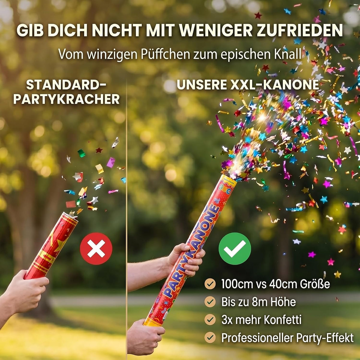 10x Konfettikanone XXL 100 cm – Bunte Sterne Party Popper #Anzahl_10