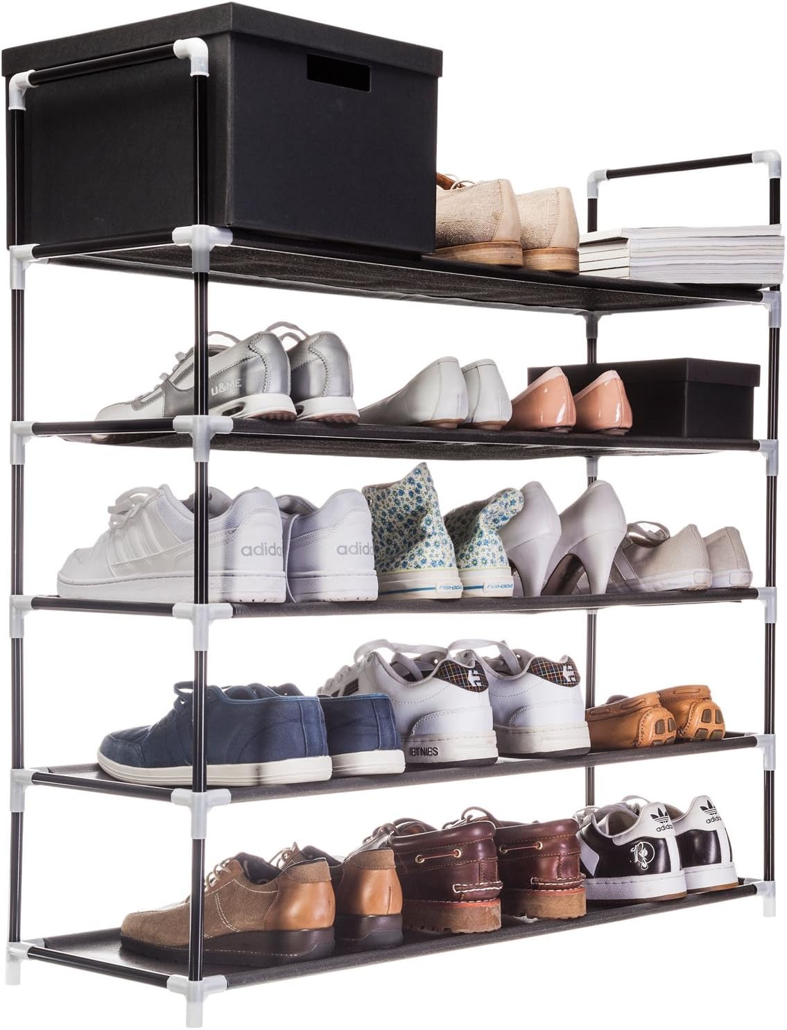 XXL Schuhregal Schwarz für 25 Paar Schuhe – Platzsparende Ablage #Farbe_Schwarz