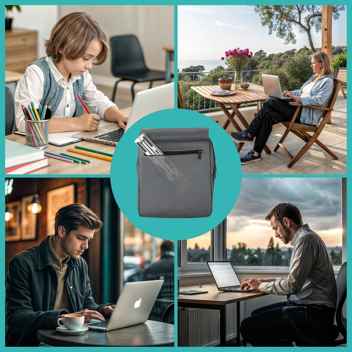Ergonomische Laptophalterung – Faltbar & Höhenverstellbar #Variante_Edelstahl