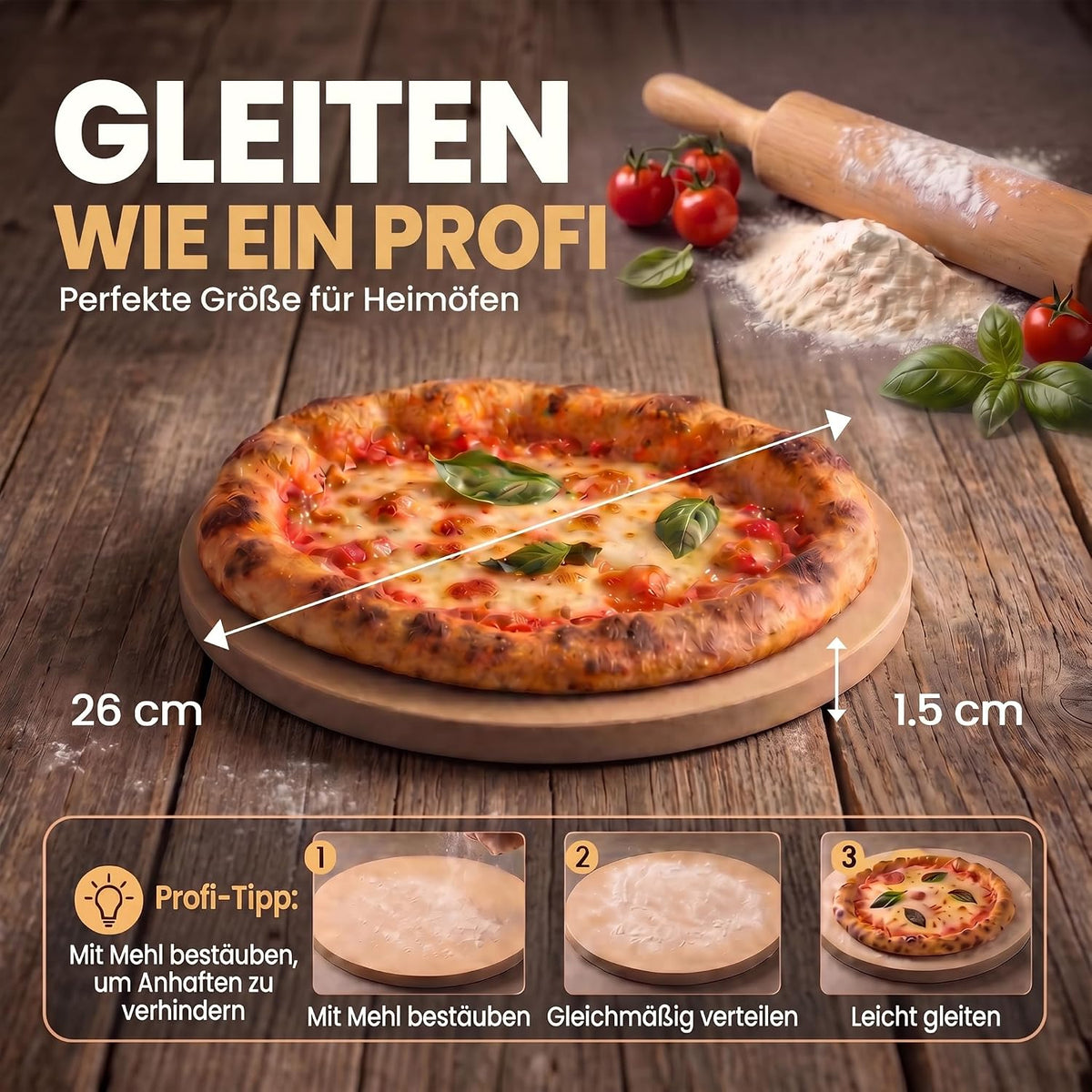 Pizzastein für Backofen & Gasgrill #Variante_Rund