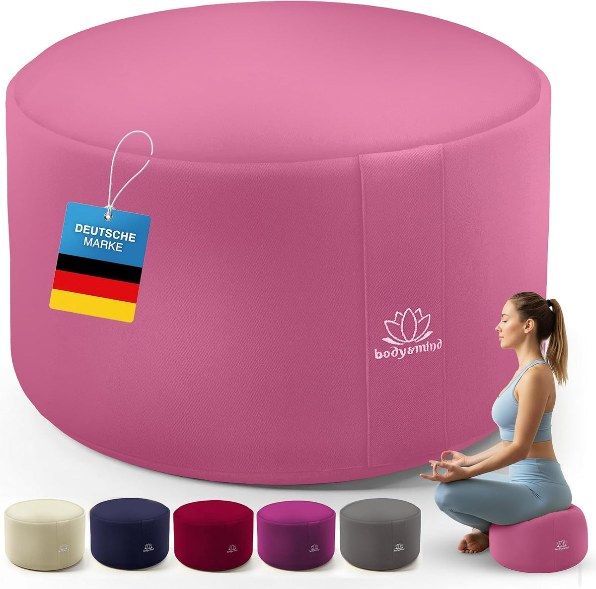 Yoga Meditationskissen - Ergonomisches Bodenkissen zur Entspannung #Farbe_Rosa