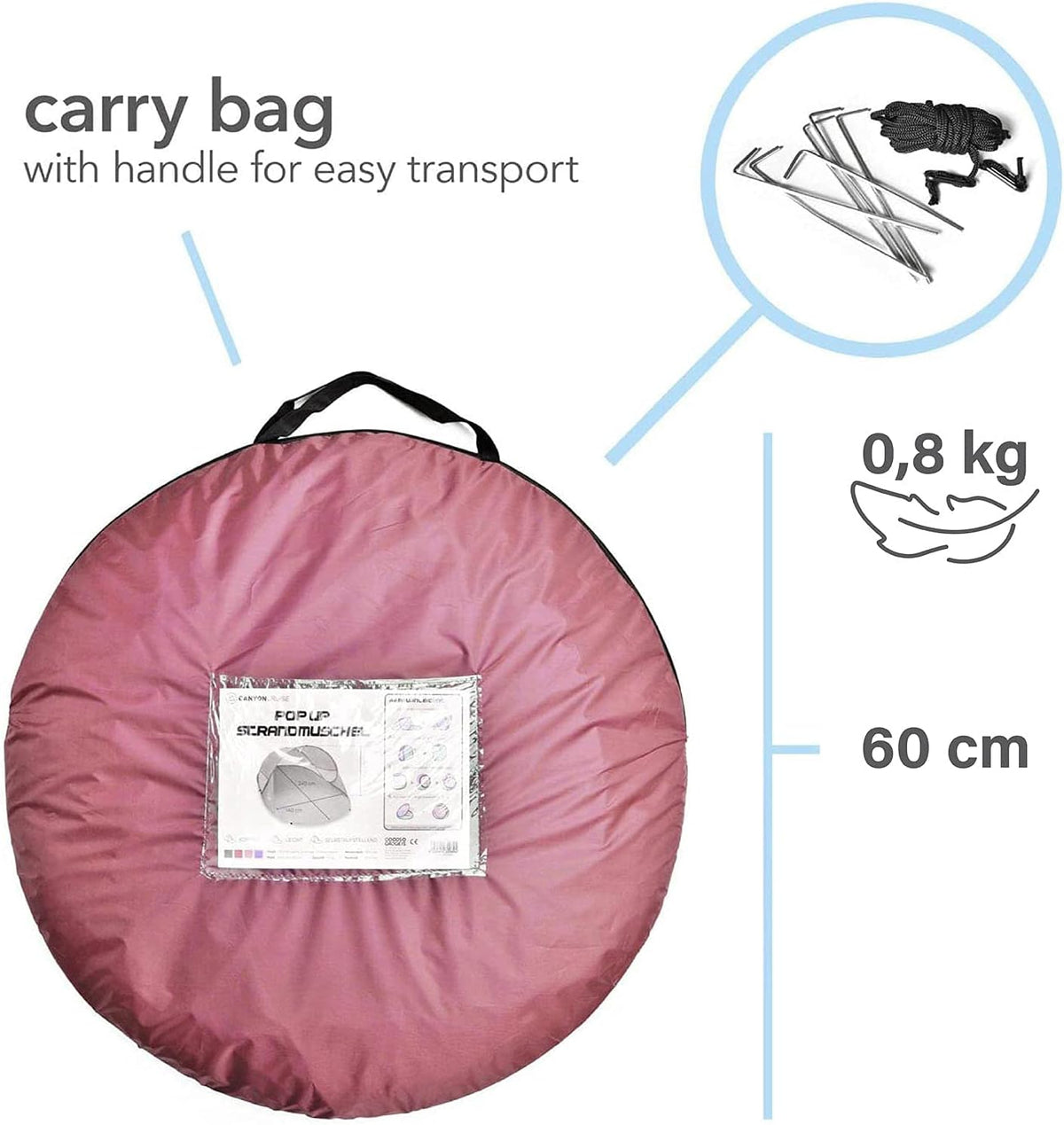 Canyon Cruise Pop-up Strandmuschel #Farbe_Pink