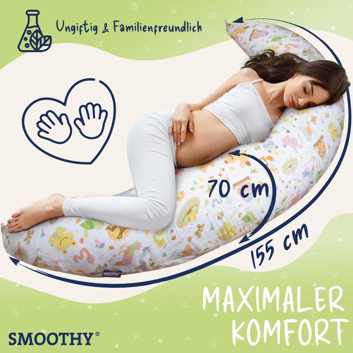 XXL Stillkissen & Schwangerschaftskissen für Seitenschläfer #Farbe_Bunt