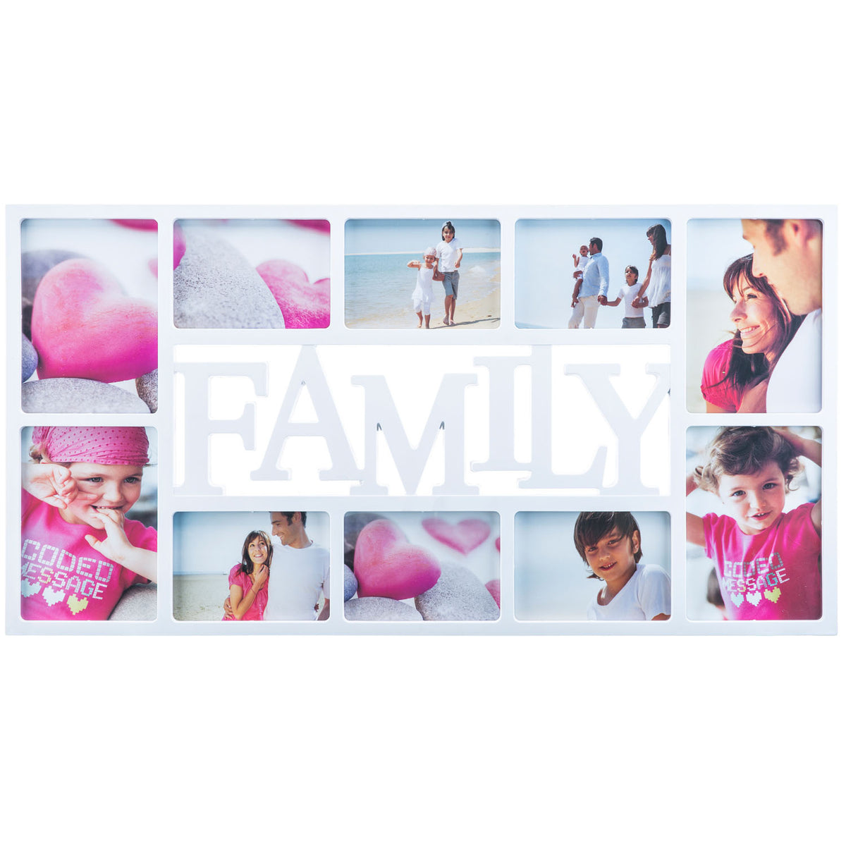 Bilderrahmen Family für 10 Fotos, weiße Produktansicht #Farbe_Weiß