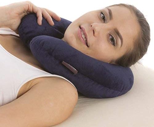 Smoothy Nackenkissen mit EPS-Perlen - Ergonomisches Reisekissen #Farbe_Blau