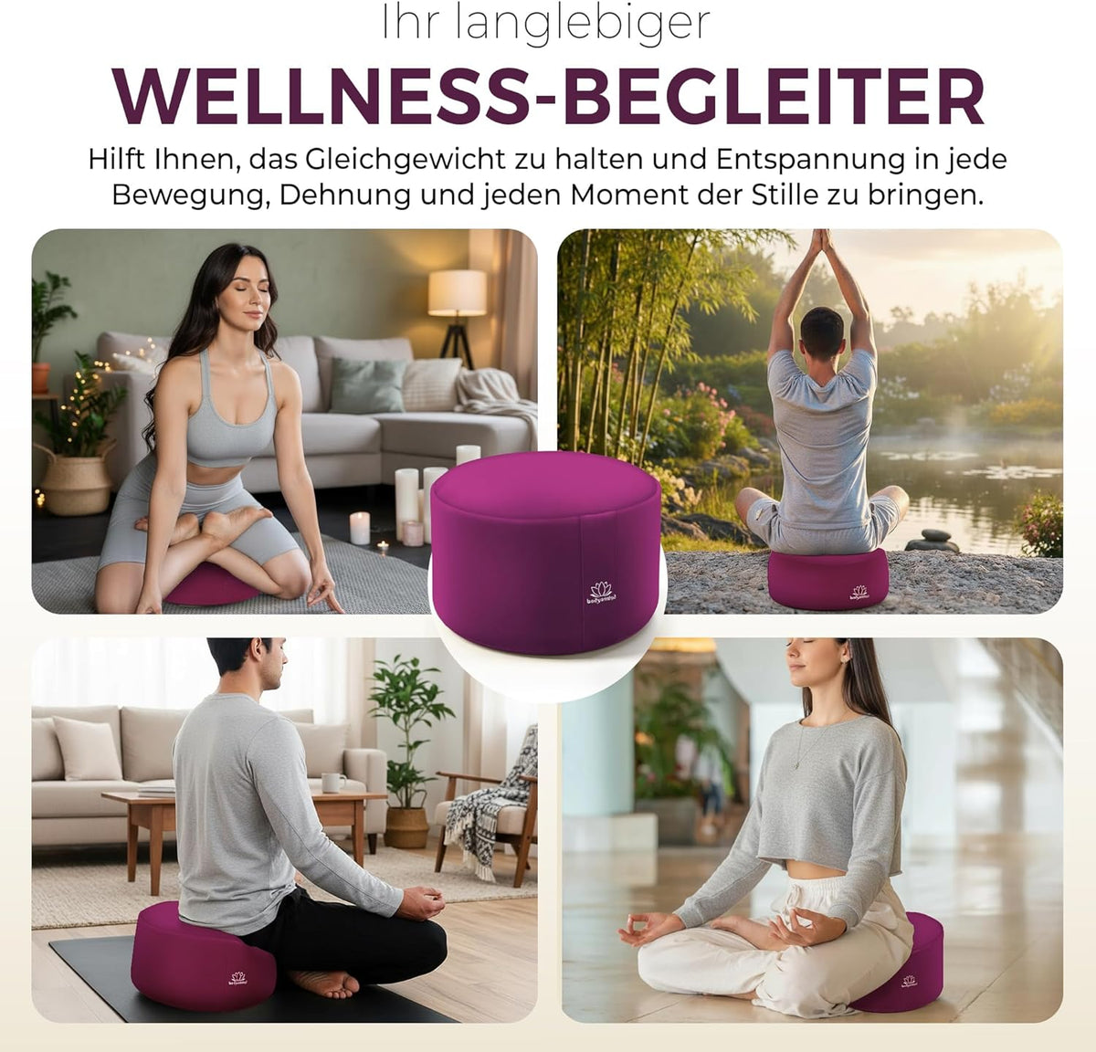Yoga Meditationskissen - Ergonomisches Bodenkissen zur Entspannung #Farbe_Violett