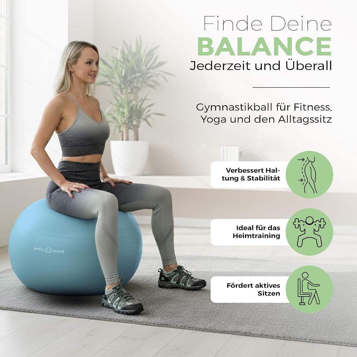 Body & Mind Gymnastikball Blau Detailbild #Farbe_Blau