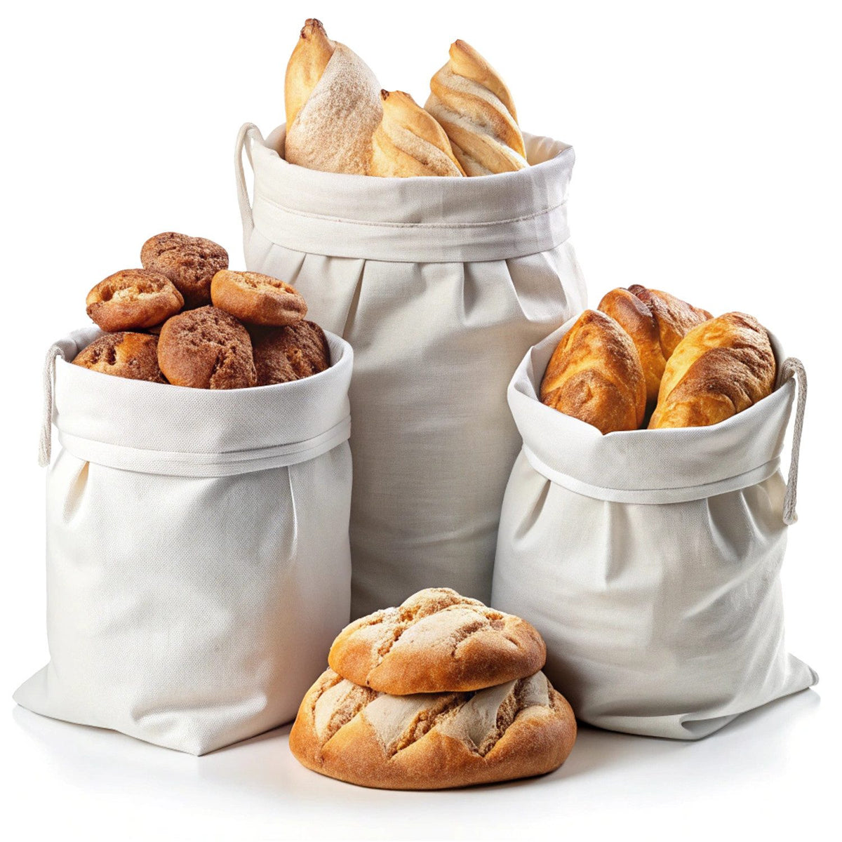 3er Set Brotbeutel aus 100% Baumwolle - Atmungsaktiv & Nachhaltig – Default Title – SKU 39811255 – MAIN
