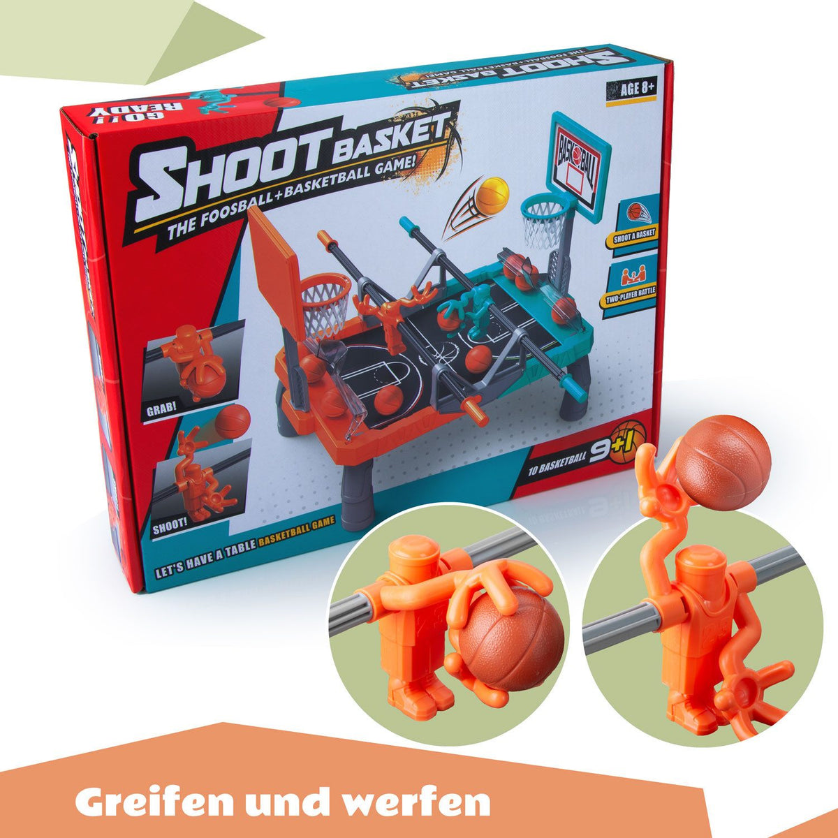 Basketball & Kicker Tischspiel - Kompaktes Action-Wurfspiel – PT03