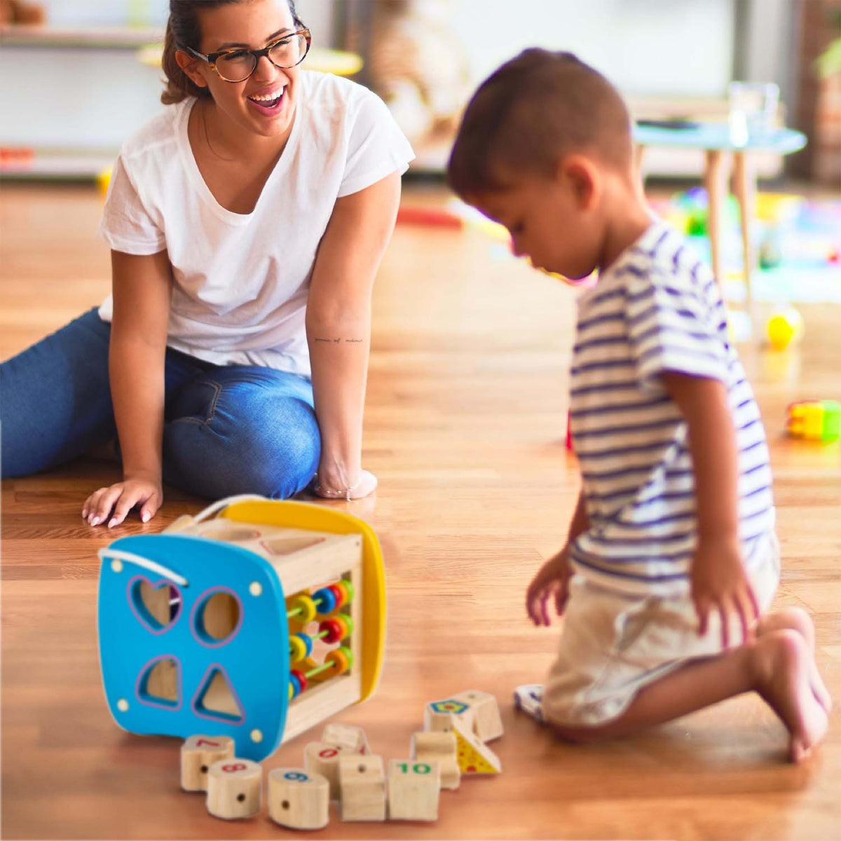 Sortierwürfel, Sortierspielzeug und Musikinstrument 3in1 Kinderspielzeug – PT05 #Variante_Entdeckerbox