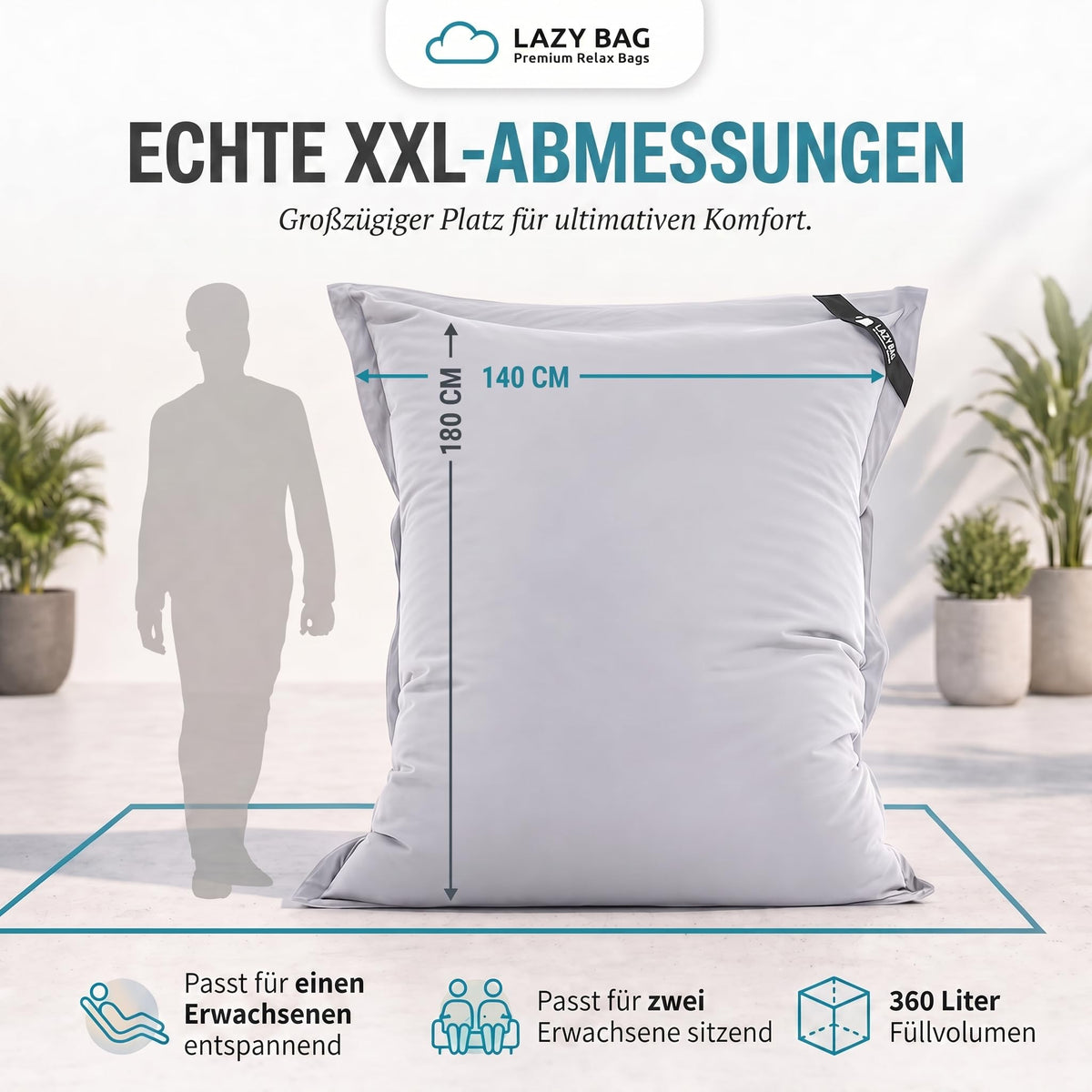 LazyBag Baumwolle Hellgrau – Produktbild 5 #Variante_Hellgrau