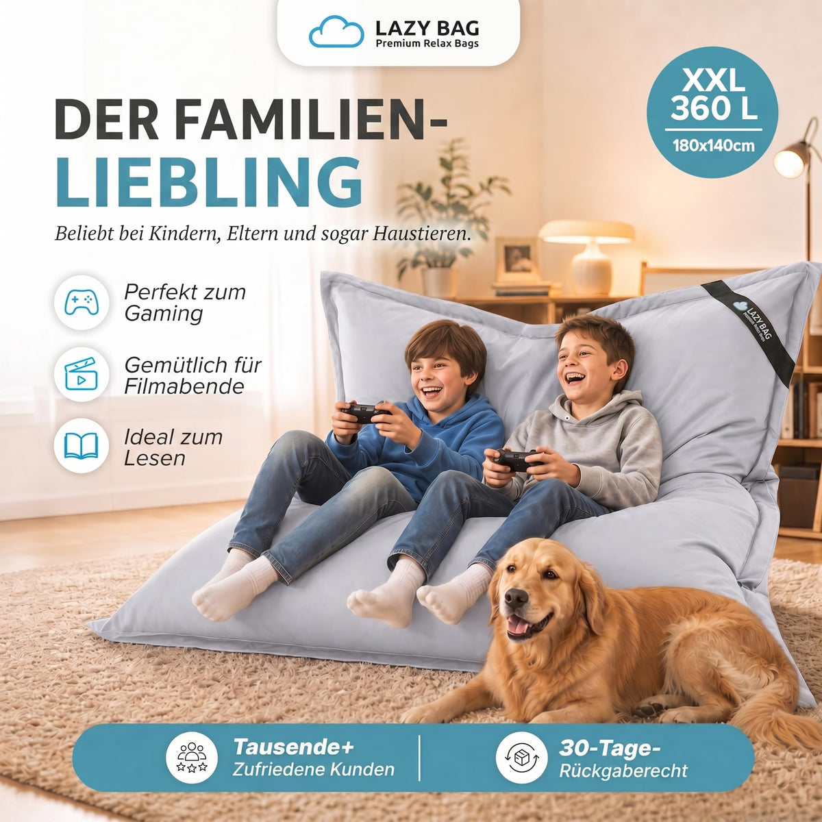 LazyBag Baumwolle Hellgrau – Produktbild 7 #Variante_Hellgrau