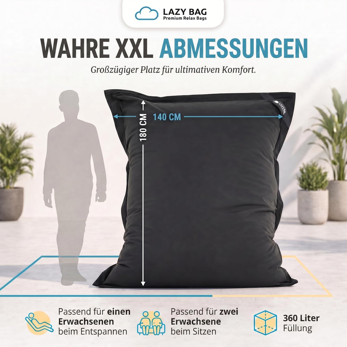 LazyBag Baumwolle Schwarz – Produktbild 5 #Variante_Schwarz