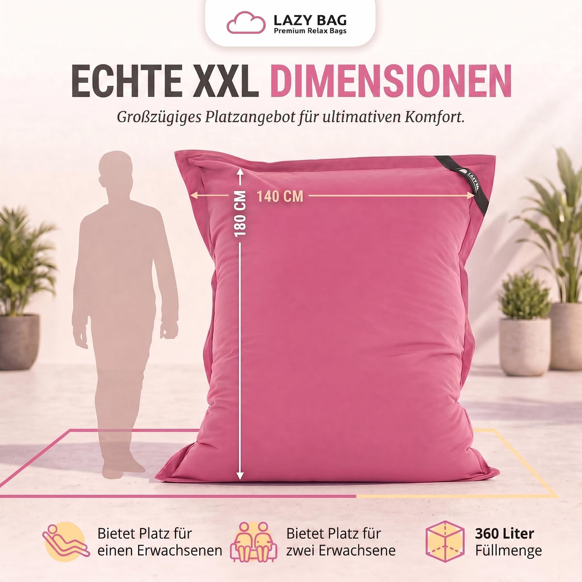 LazyBag Baumwolle Pink – Produktbild 5 #Variante_Pink